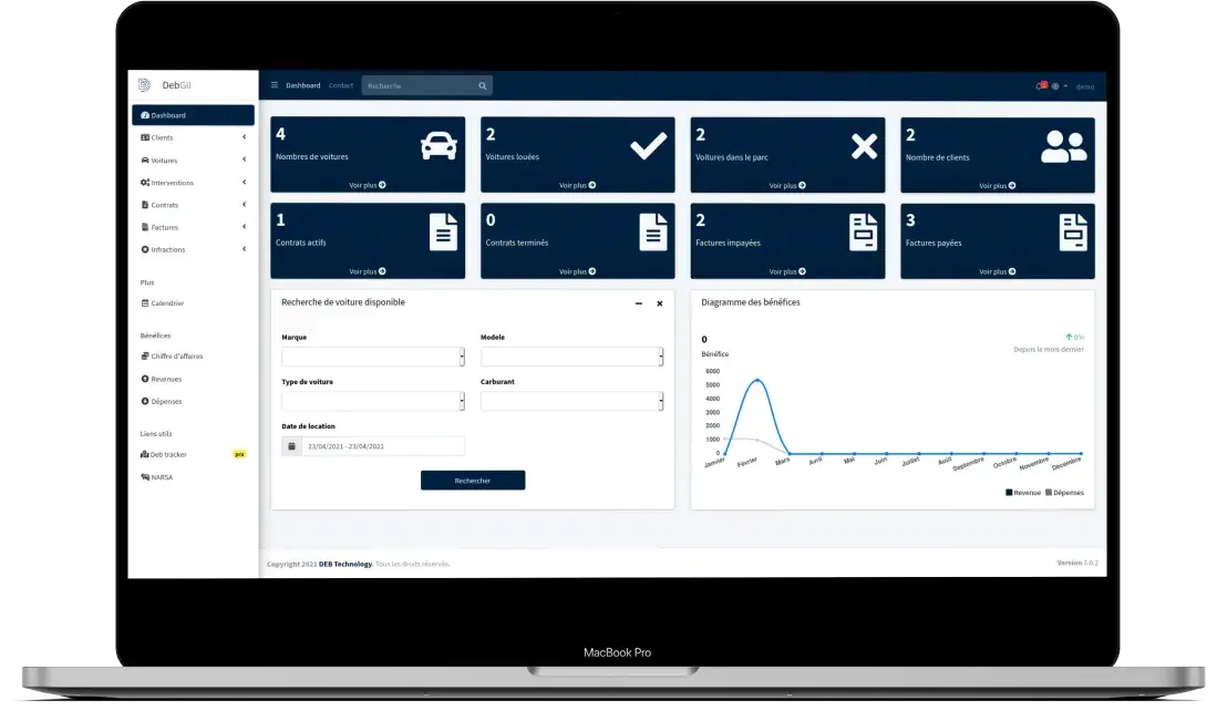 application de gestion de location GIL en version desktop