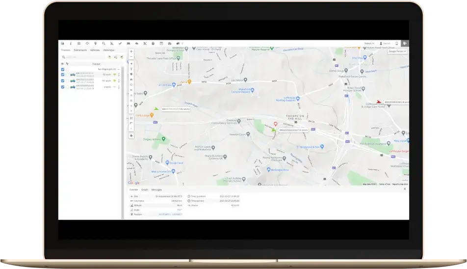 application gps tracker DEB Tracker sur desktop